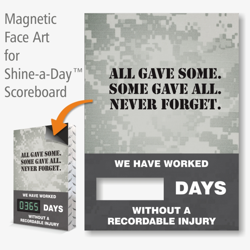 All Gave Some Never Forget Scoreboard Magnetic Face - Accuform Scn412 On The Job Safety Begins Here We Have, transparent png