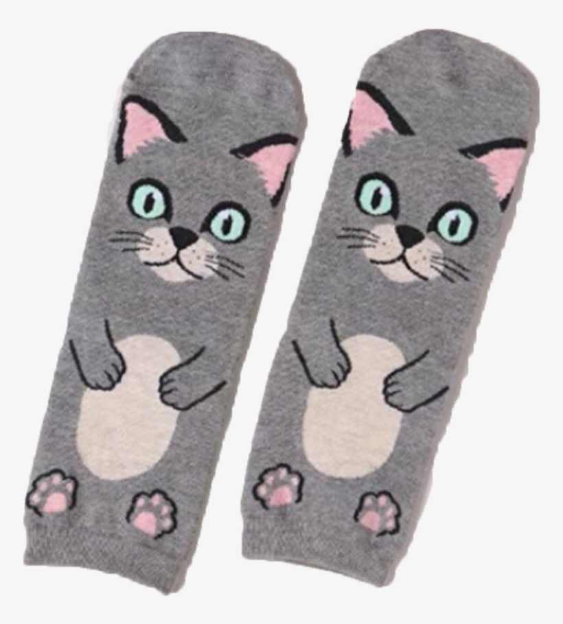 Cat Socks Cat Hug Socks Gray - Giraffe Socks Size 1-4, transparent png