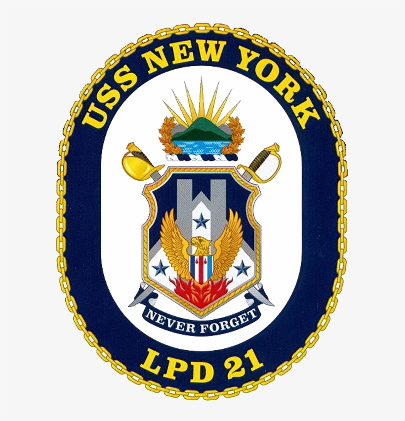 The Twin Sword Logo Of The Uss New York - Uss New York Lpd 21 Logo, transparent png