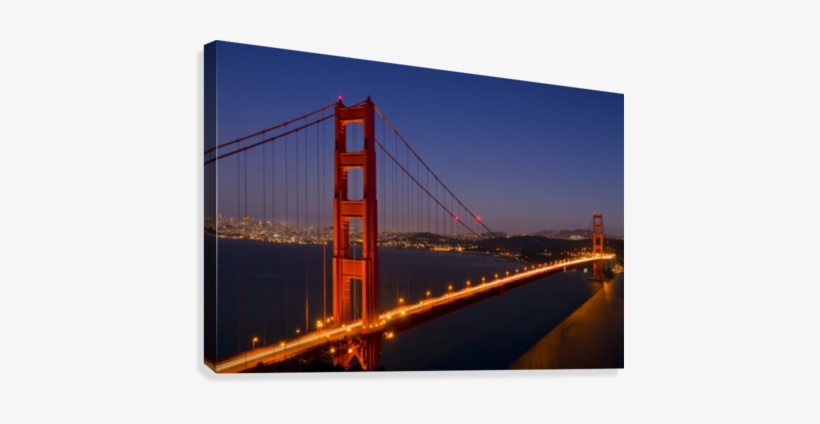 Golden Gate Bridge At Night Canvas Print - Golden Gate Bridge, transparent png