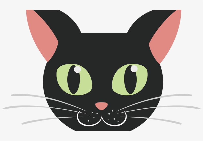 Black Cat Face Image Freeuse Download Techflourish - Cara De Gato Negro Animado, transparent png