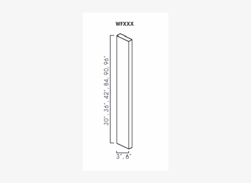 Gramercy White Wall Filler 3" Wide - Diagram, transparent png