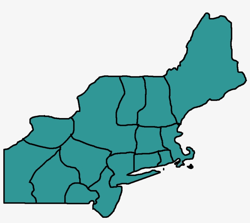 Northeast Map With Borders, transparent png