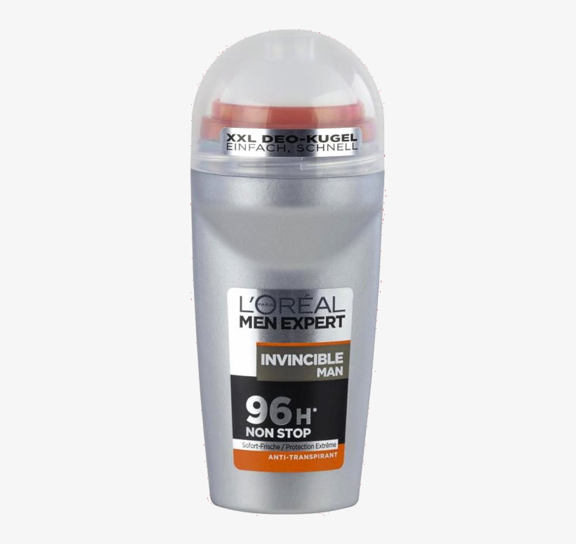 50ml Loreal Men Expert 96h Non Stop Invincible Man - L'oreal Men Expert Invincible Sport 96h Roll On 50ml, transparent png