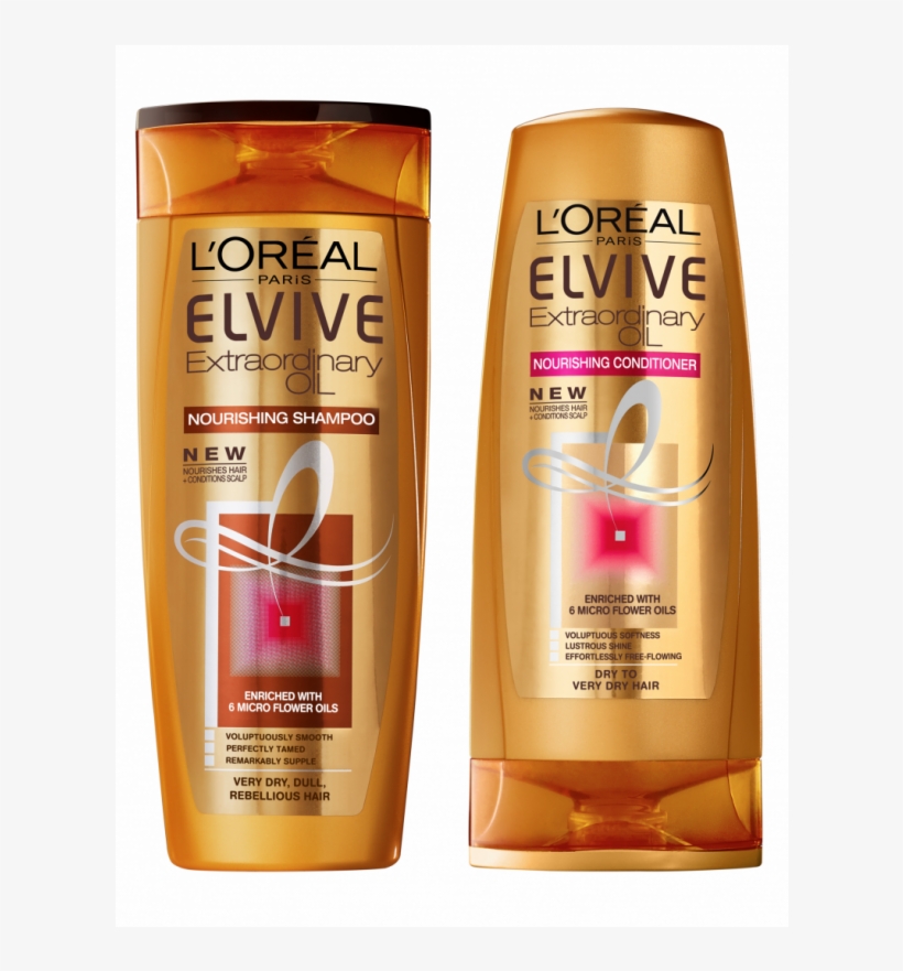 L'oreal Elvive Extraordinary Oil Shampoo & Conditioner - L Oreal Elvive Conditioner, transparent png