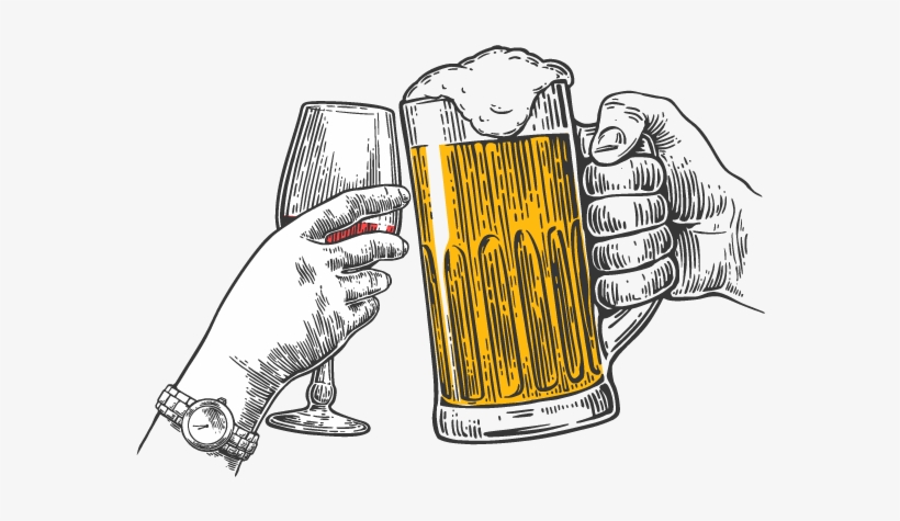 The Ideal Wine For Every Kind Of Beer Lover - Hand Holding Beer Glass, transparent png