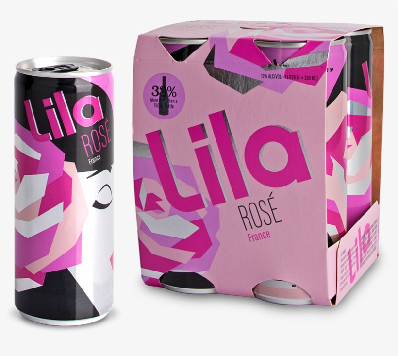 Lila Wines - Lila Rose Canned Wine, transparent png