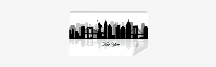 Vector New York Skyline Silhouette Self-adhesive Wall - Ciudad De Nueva York Vector, transparent png