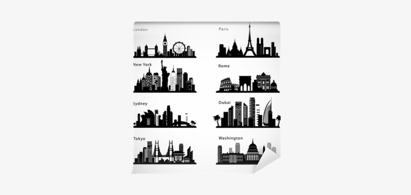 City Skyline Set - Skyline Of Famous Cities, transparent png