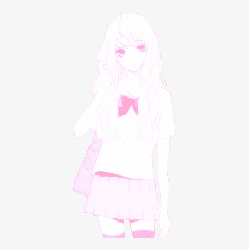 Pretty Cute Mine Manga Myedit Pink Transparent Cute - Transparent Anime Pink Girl, transparent png