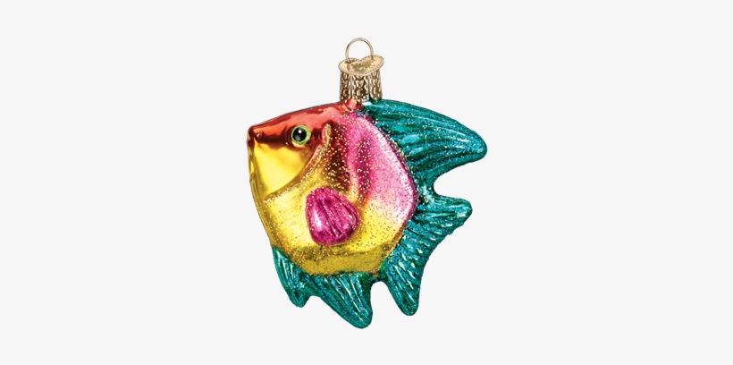 Tropical Angel Fish - Old World Christmas Glass Blown Yellow Angel Fish Ornament, transparent png
