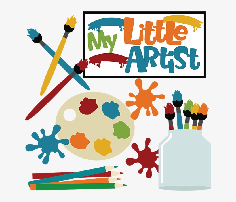 Paint Brush Clipart Cute - My Little Artist, transparent png