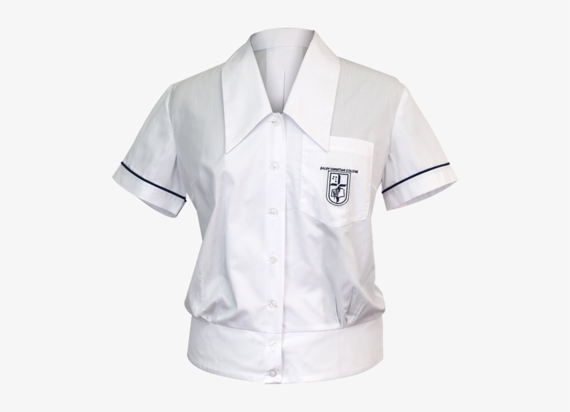 School Uniform Blouse Front View - White Chinese Silk Shirt, transparent png
