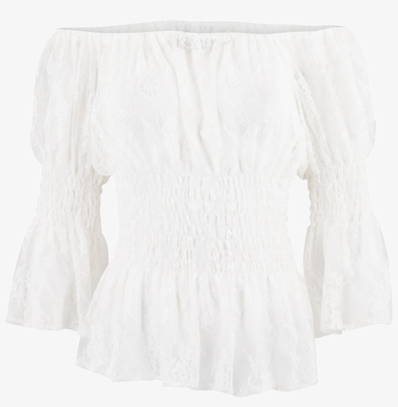 Marrika Nakk Lace Peasant Stretch Top - Cardigan, transparent png