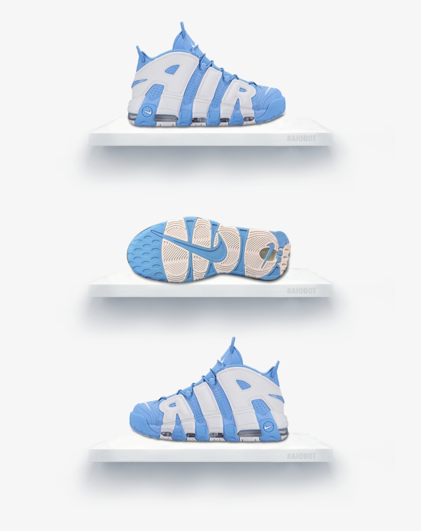 Nike Air More Uptempo University Blue White - Mens Nike Air More Uptempo - Blue/white, transparent png
