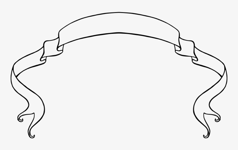 Medium Image - Ribbon Banner Template Black And White, transparent png