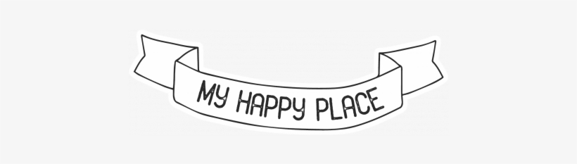 Hashtag My Happy Place Banner Print Graphic By Marisa - Label, transparent png
