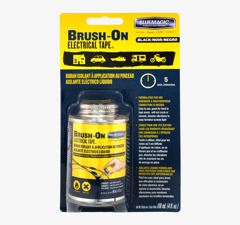 Blue Magic Bot55tri Brush On Electrical Tape, Black,, transparent png