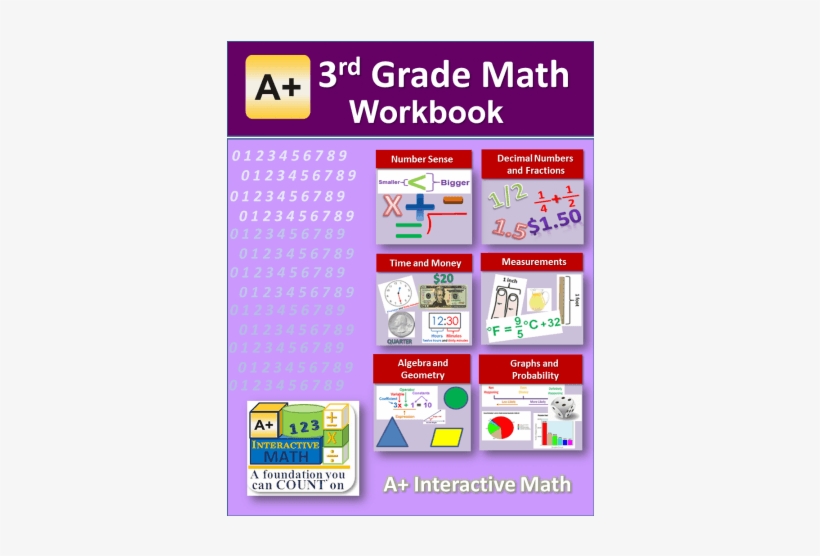"a Math" 3rd Grade Workbook - A+ Interactive Math 3rd Grade Full Curriculum Textbook, transparent png