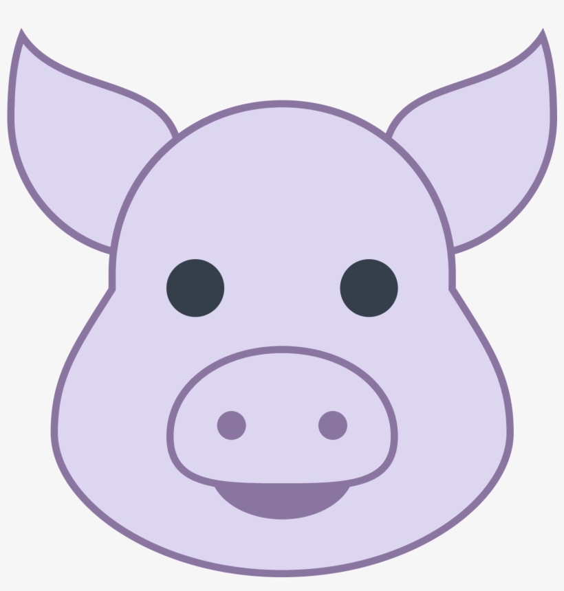 It Is A Simple Drawing Of A Pig's Head The Eyes - Cartoon, transparent png