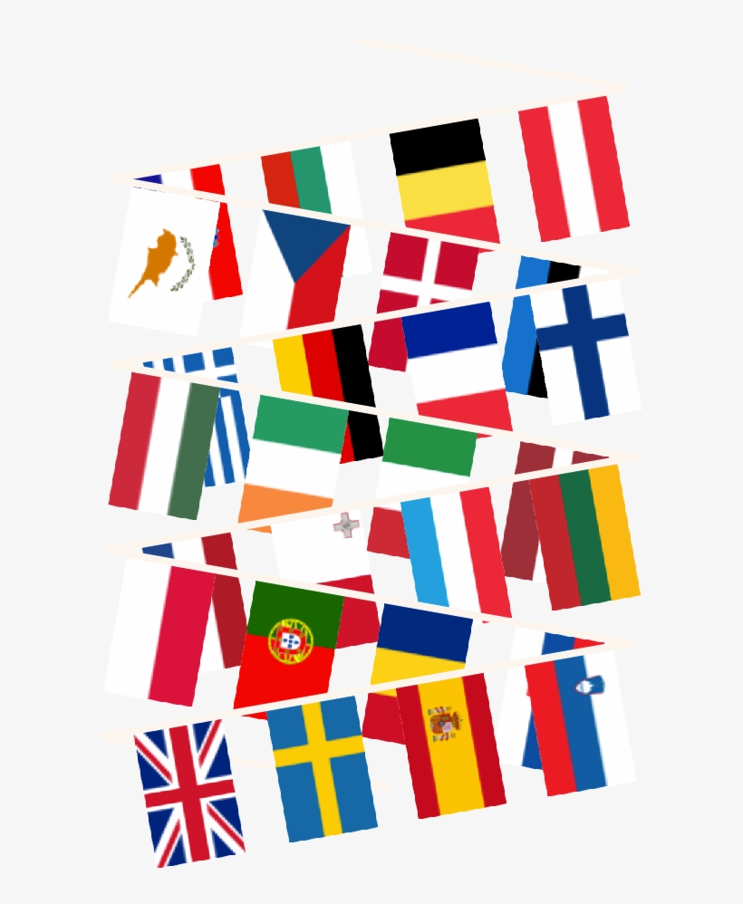 European Union Multi Nation Bunting - European Flag Bunting Png, transparent png