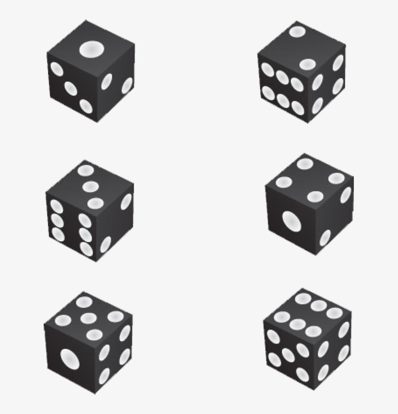 Black And White Dice Clipart - Number, transparent png