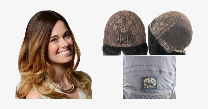 Made By 100% Virgin Hair - 16 Inches Long Wavy Layered Gradient Color Mono Top, transparent png