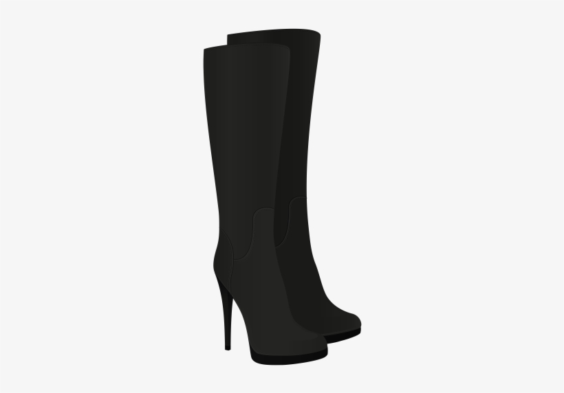 Female Black Boots Png Clipart - Clip Art, transparent png
