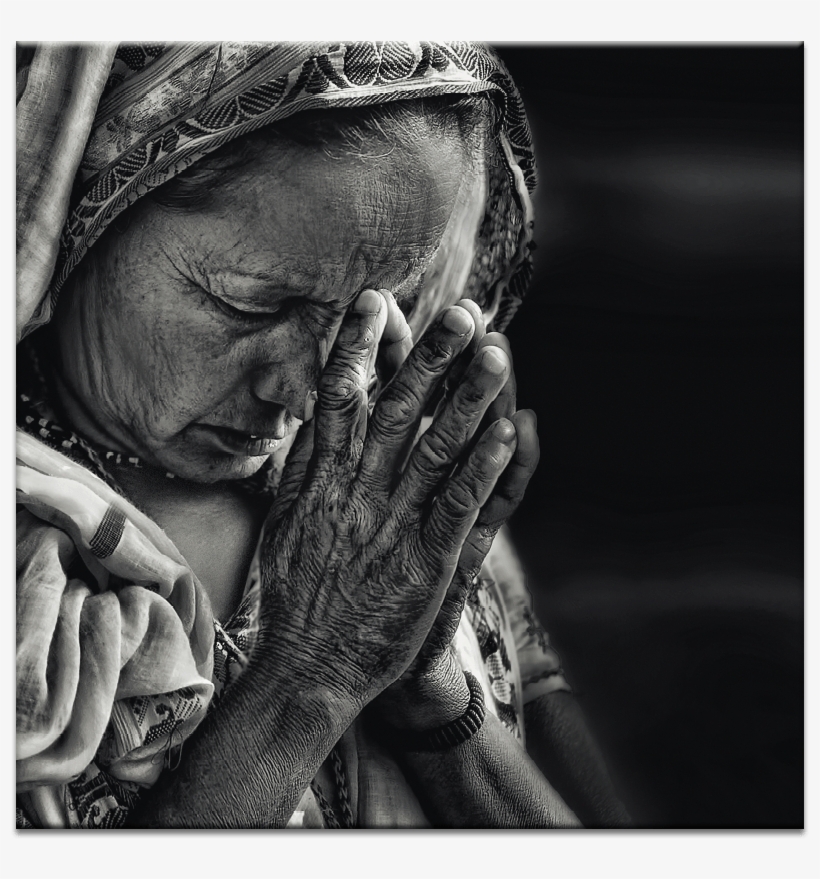 Prayers - Hindu Praying Black And White, transparent png