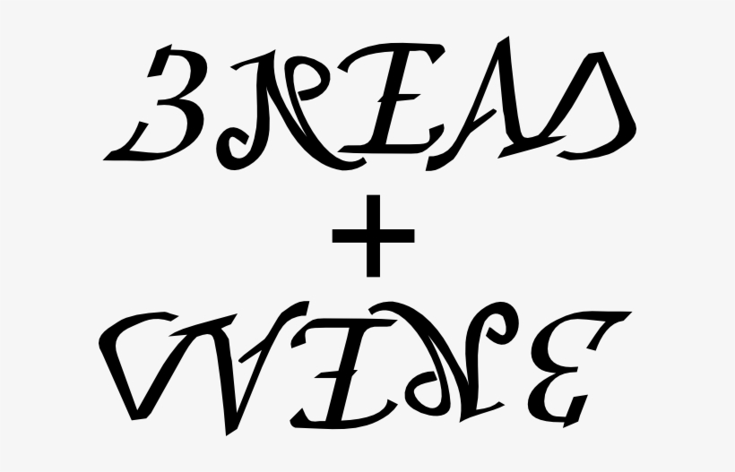 How To Set Use Bread And Wine Ambigram Clipart - Bread, transparent png