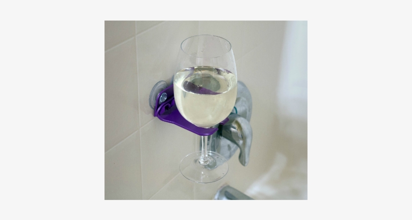Wave Hooks Bathtub Wine Glass Holder Purple, transparent png