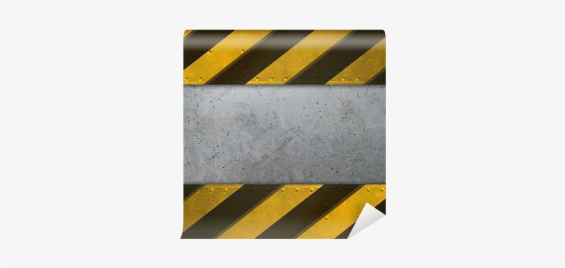 Metal Plate With Caution Stripes Wall Mural • Pixers® - Metal, transparent png