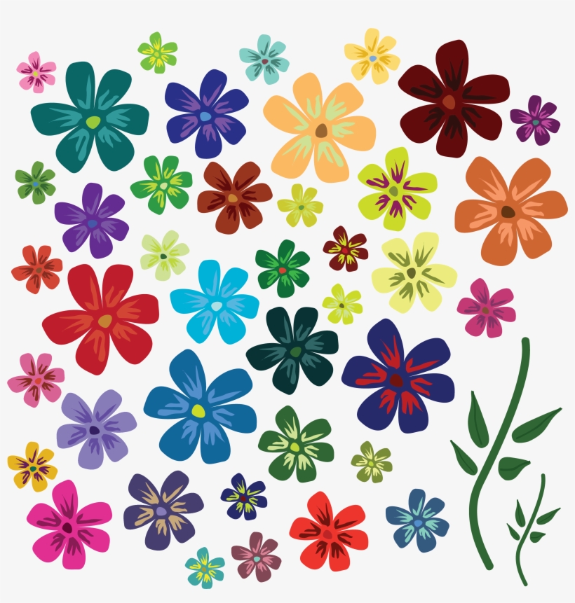 Colors Flowers Vectors Picture Png Images - Flowers Free Vector Download, transparent png
