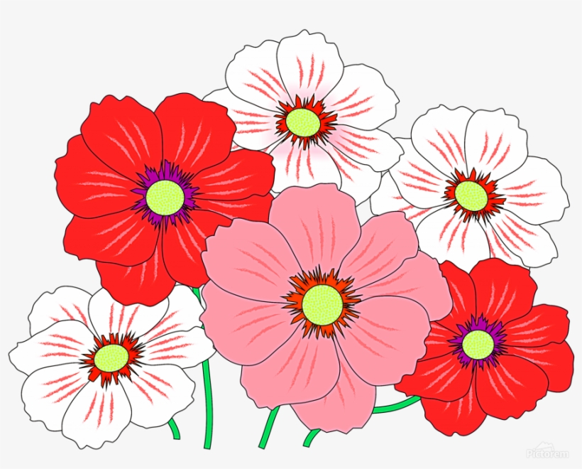 Colorful Flowers 04 Osg Acrylic Print Picsart Flower Png Stickers