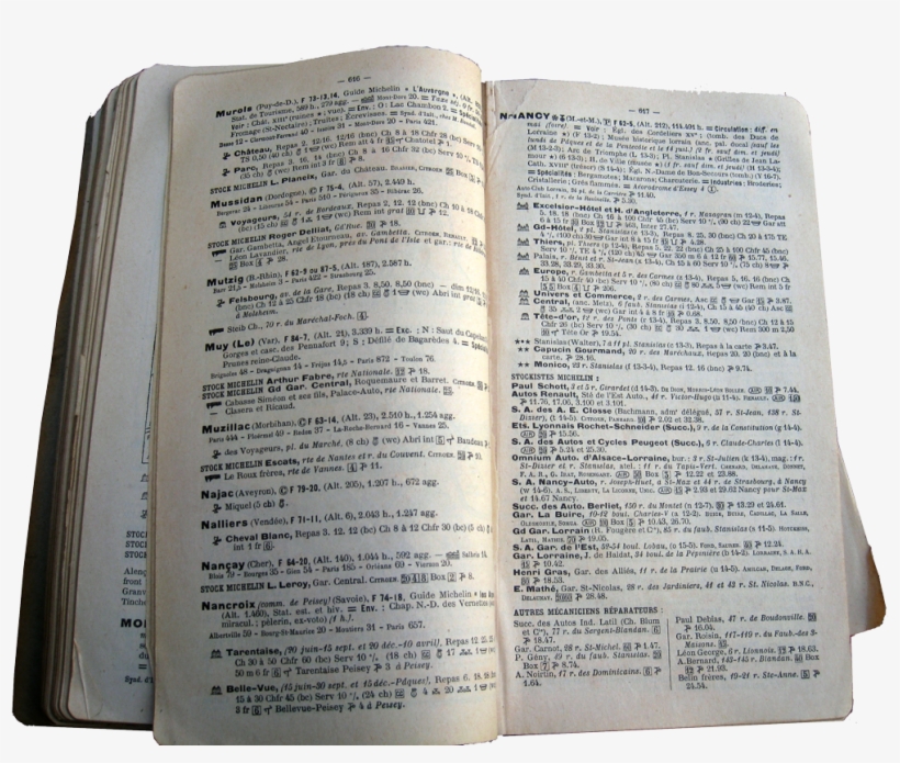 Guide Michelin 1929 Nancy-edit - 米其林 指南 內 頁, transparent png