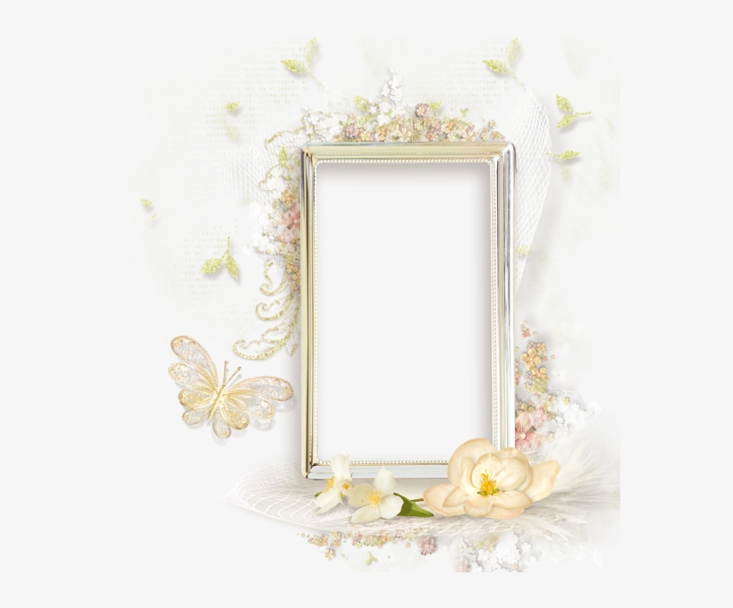 Beautiful Cream Transparent Frame With Flowers - Beautiful Flowers Photo Frames, transparent png