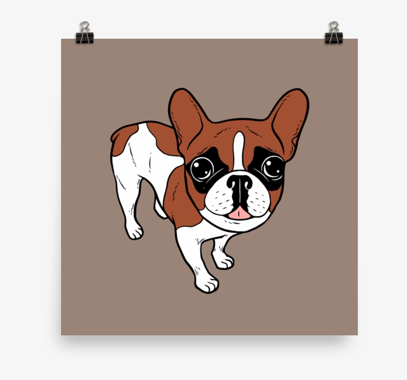 Black Mask Red Pied French Bulldog Poster - Black Mask Red Pied French Bulldog Canvas, transparent png