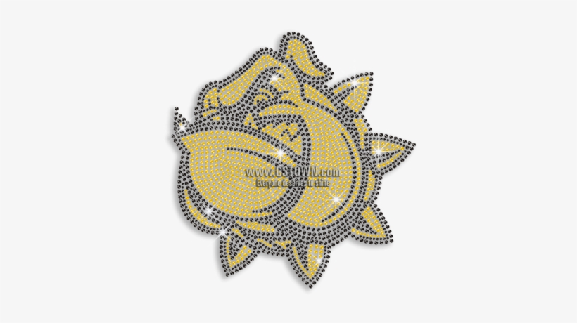 Yellow Bulldog Face Iron On Rhinestone Transfer - Sunflower, transparent png