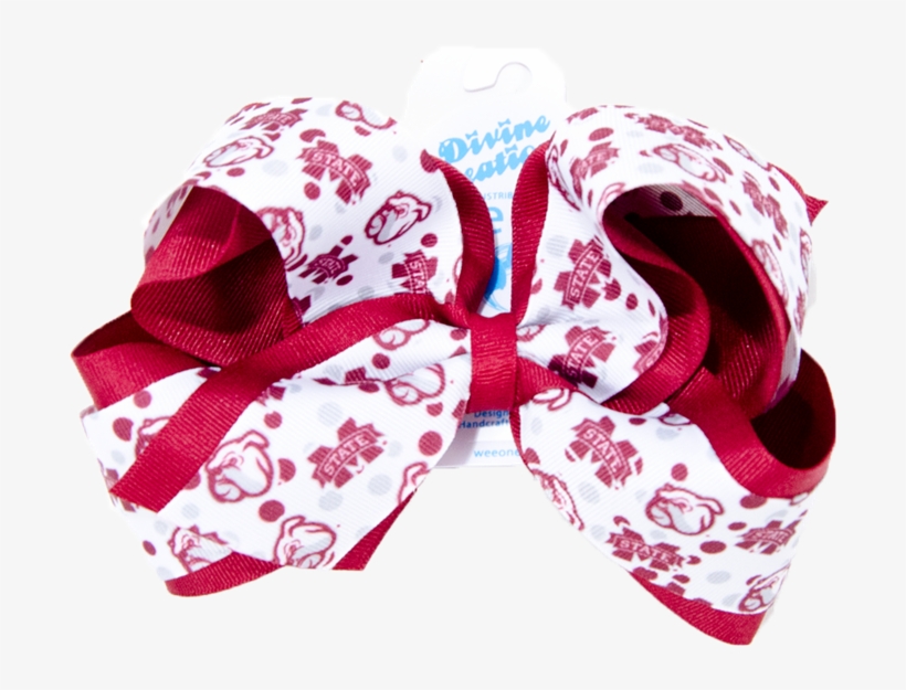 King Banner M Bulldog Face Layered Large Bow - Headband, transparent png