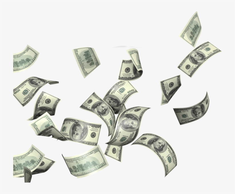 100 Dollars Rain Png, transparent png