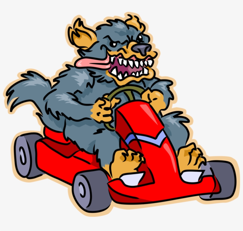 Vector Illustration Of Go Kart Loving Tasmanian Devil - Go Kart Clipart, transparent png