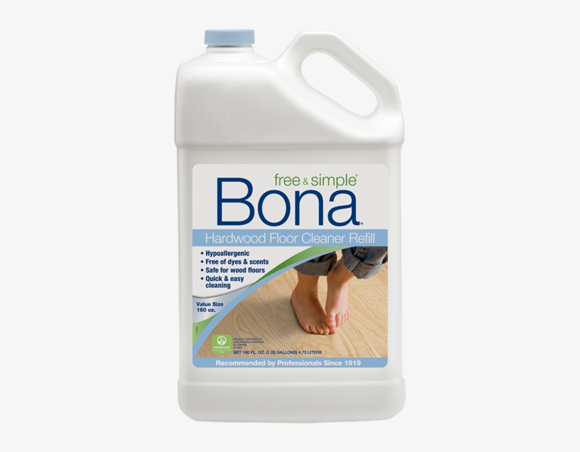 Hardwood Cleaner Refill - Bona 160oz Free & Simple Hardwood Floor Cleaner, transparent png
