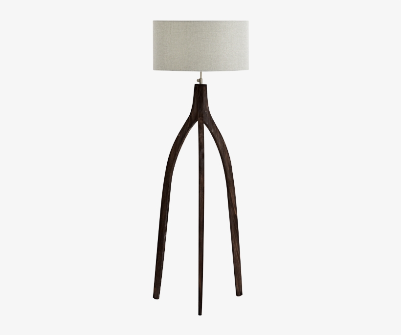 Image For Wooden Floor Lamp With Grey Fabric Shade - Lamp, transparent png