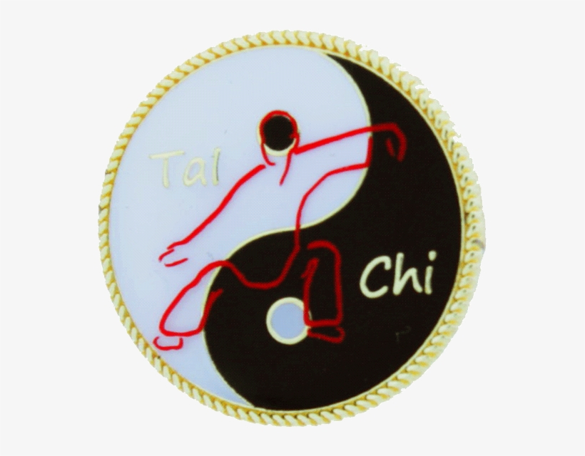 Tai Chi Red Figure Pin - Circle, transparent png