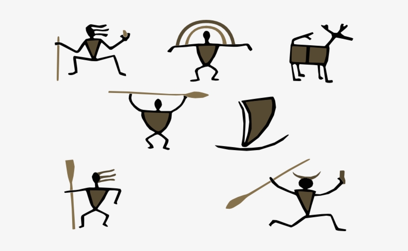 Small - Caveman Drawings Clip Art, transparent png