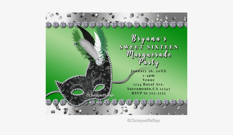 Maskerade-aquamarine Silberne Geburtstags-party Karte, transparent png