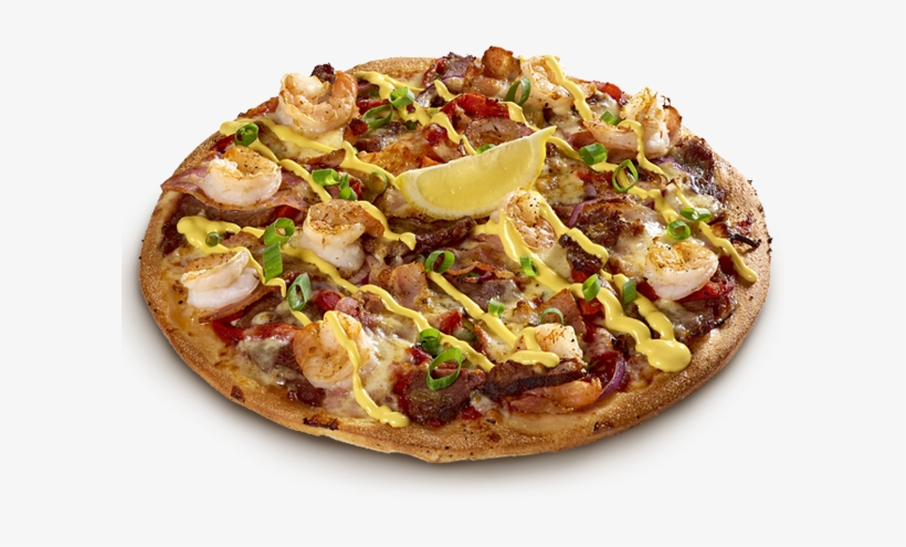 Premium Beef, Cajun Prawns, Rasher Bacon, Spanish Onion, - Pizza Capers Reef And Beef, transparent png