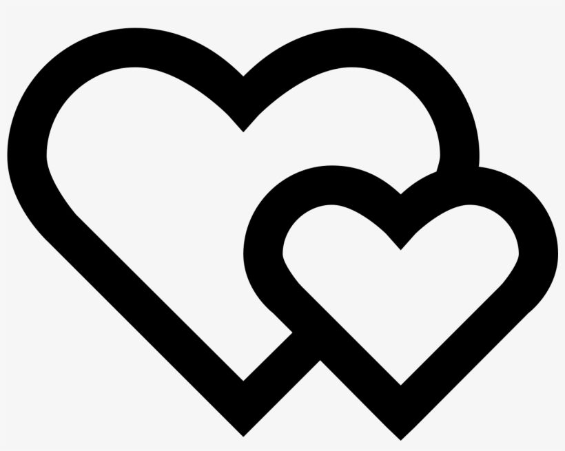 The Icon Shows Two Heart Shapes - Romance Icon White, transparent png