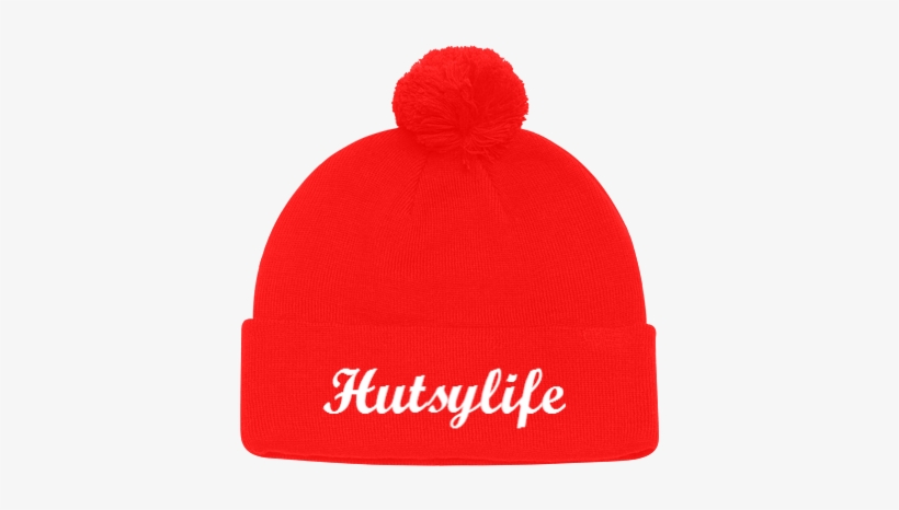 Classic Hutsylife Pom Knit Red Beanie - Ayass Hotel, transparent png