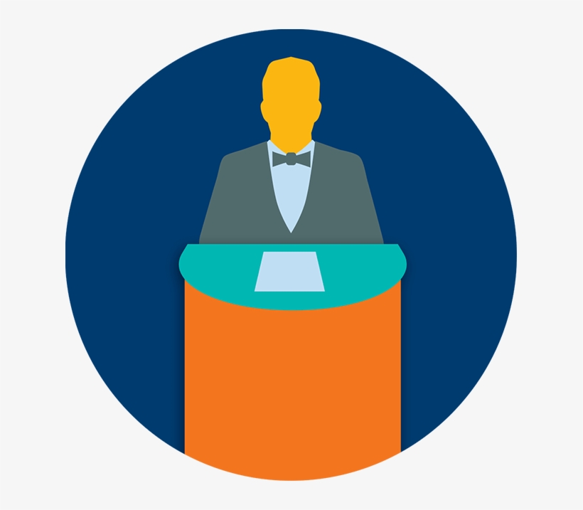A Person Stands Behind A Podium - Illustration, transparent png